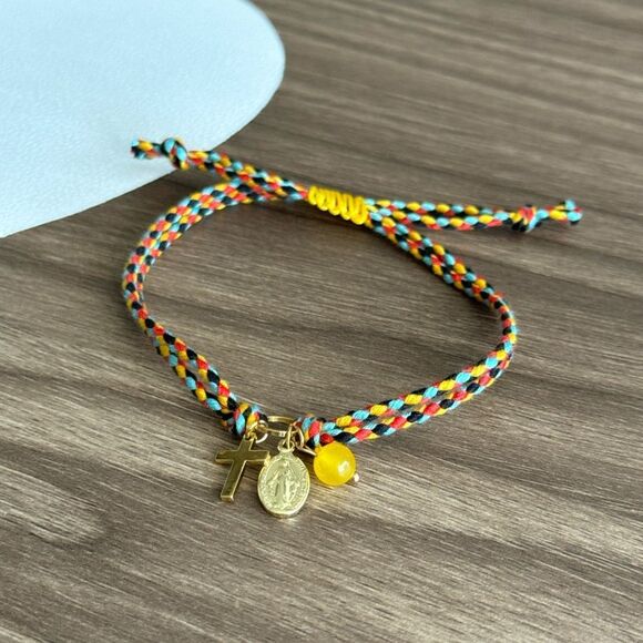 Boho cross bracelet Q252 - Picture 3 of 5